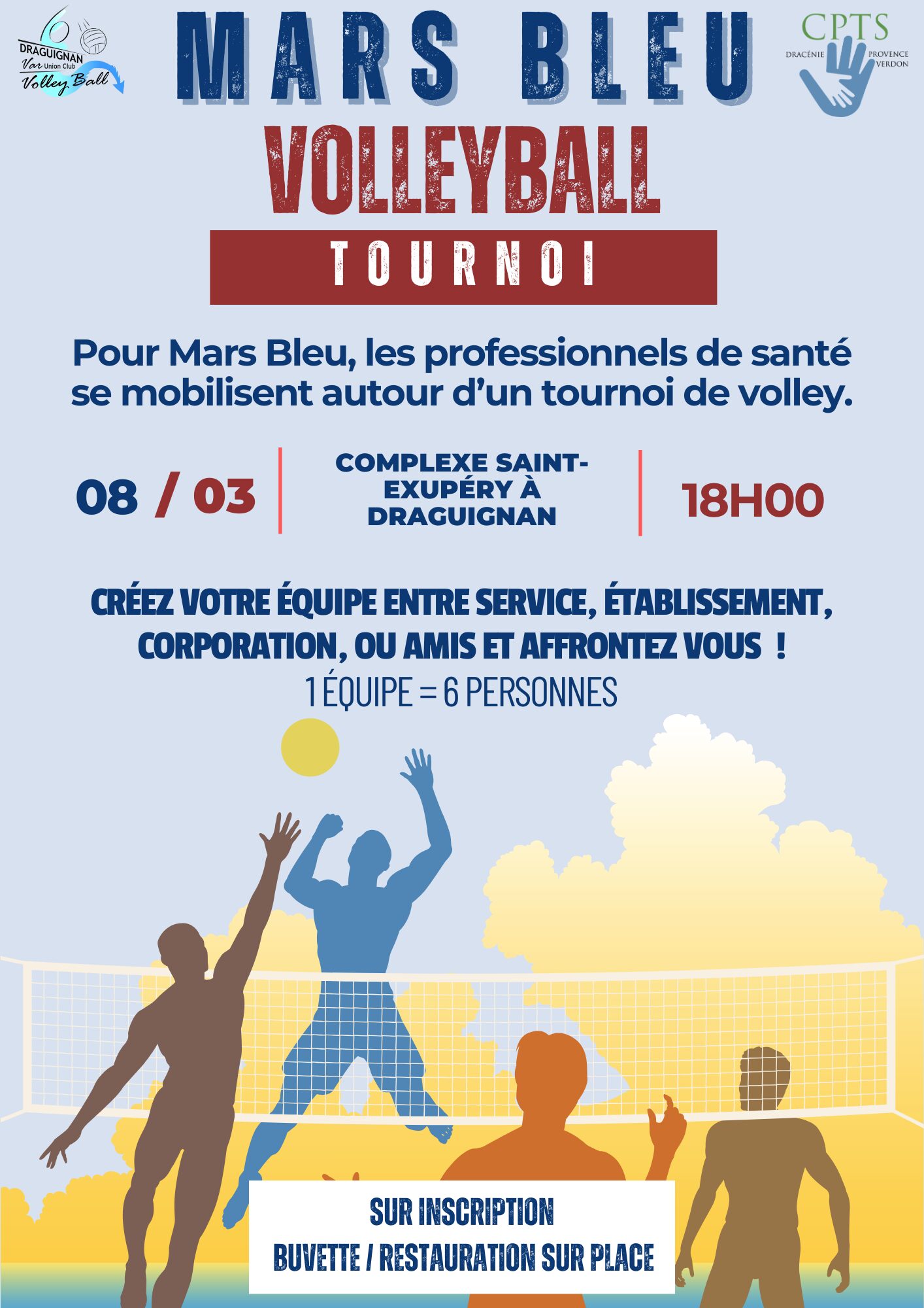 Tournoi volley Mars bleu